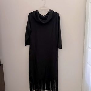 New York & Co Grey Dress with Fringe on Bottom